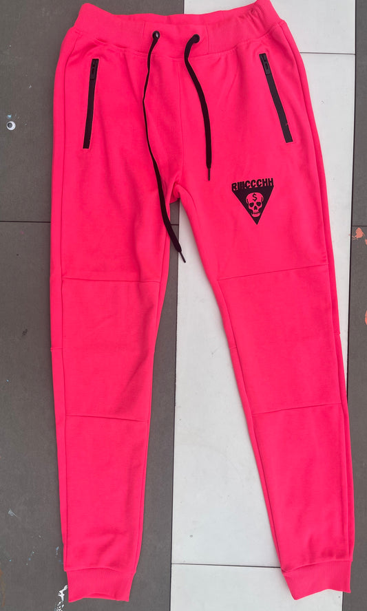 Women’s Pink RIIICCCHH Skull Fleece Pants