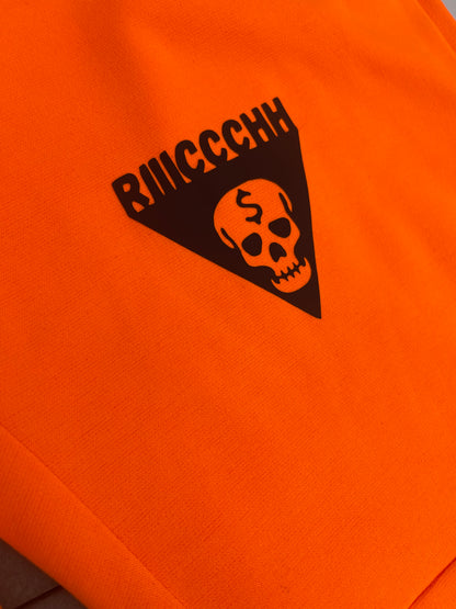 Women’s Orange RIIICCCHH Skull Fleece Jacket