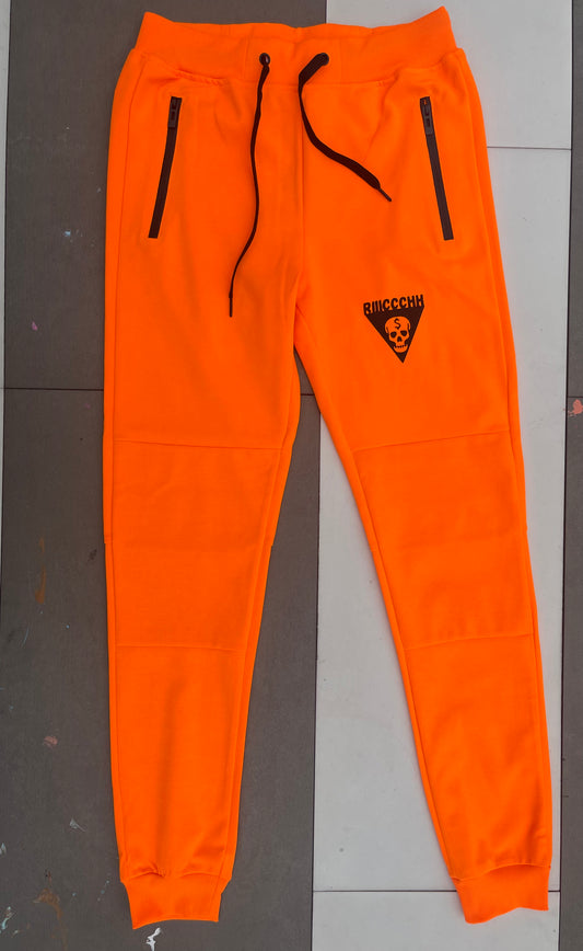 Women’s Orange RIIICCCHH Skull Fleece Pants